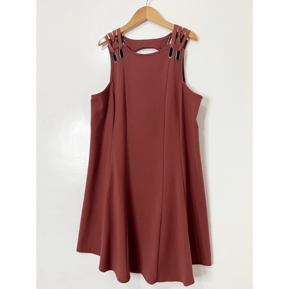 Free People Baby Love Terracota Mini Sleeveless Back Cut Out Dress Size Small - Picture 1 of 8